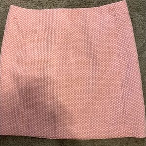 Loft Peachy Pink and Cream Dot A-line Skirt
